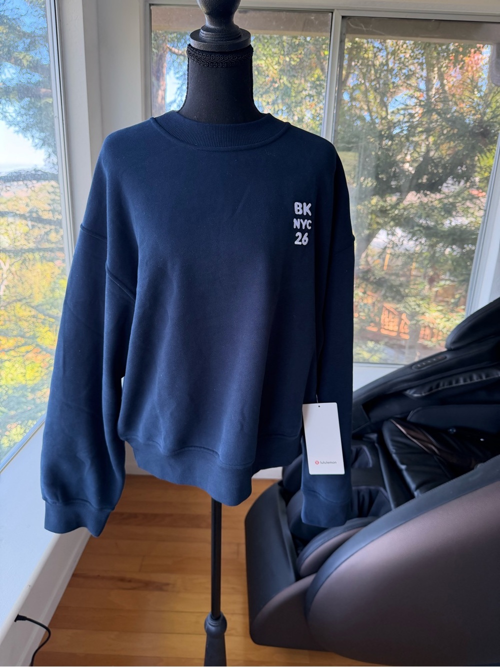 NWT Lululemon Navy W Steady State Oversized Crew Medium